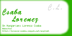 csaba lorencz business card